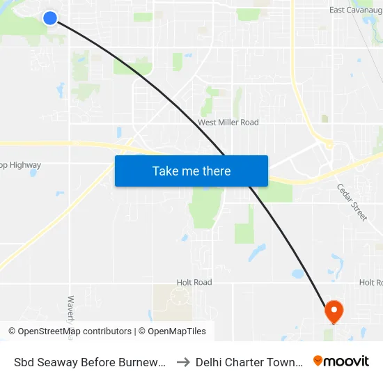 Sbd Seaway Before Burneway Dr to Delhi Charter Township map