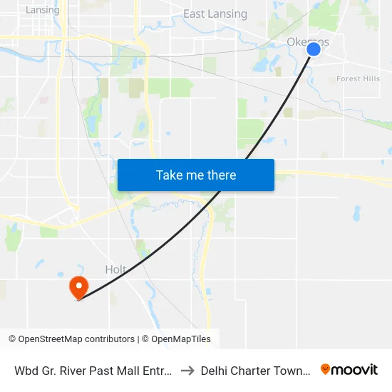 Wbd Gr. River Past Mall Entrance to Delhi Charter Township map