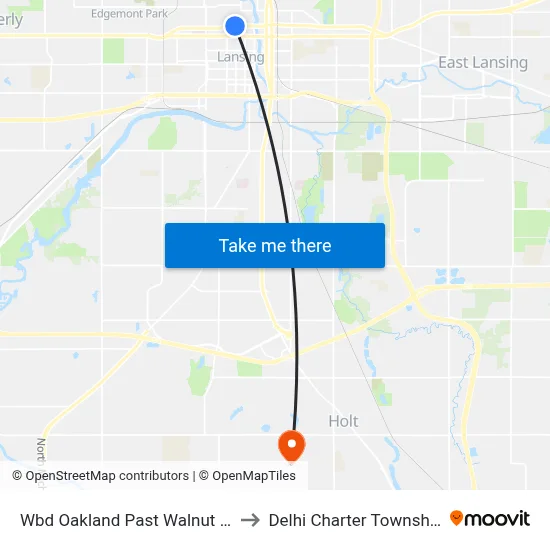Wbd Oakland Past Walnut St to Delhi Charter Township map