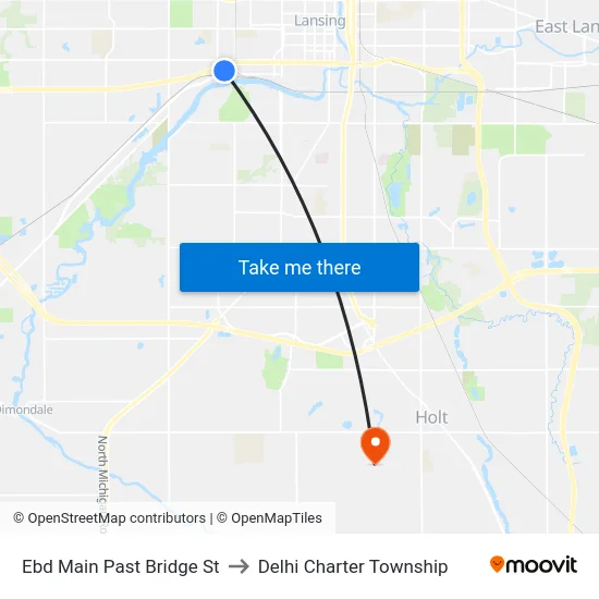 Ebd Main Past Bridge St to Delhi Charter Township map