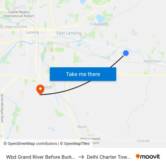 Wbd Grand River Before Burkley Rd to Delhi Charter Township map
