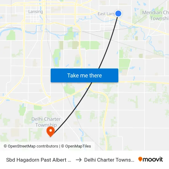 Sbd Hagadorn Past Albert Ave to Delhi Charter Township map