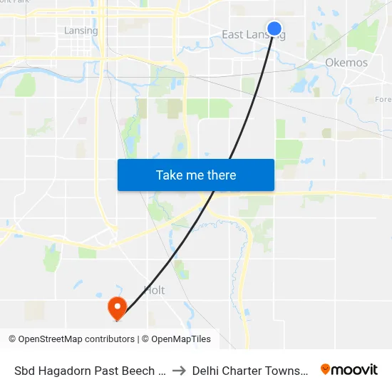 Sbd Hagadorn Past Beech St to Delhi Charter Township map