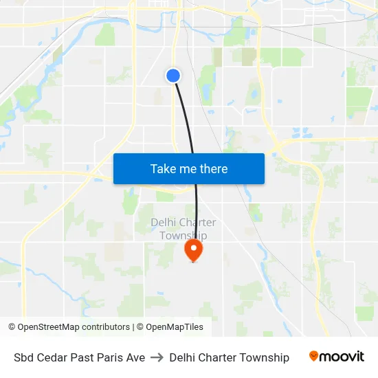Sbd Cedar Past Paris Ave to Delhi Charter Township map