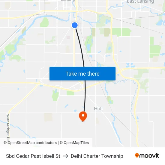 Sbd Cedar Past Isbell St to Delhi Charter Township map