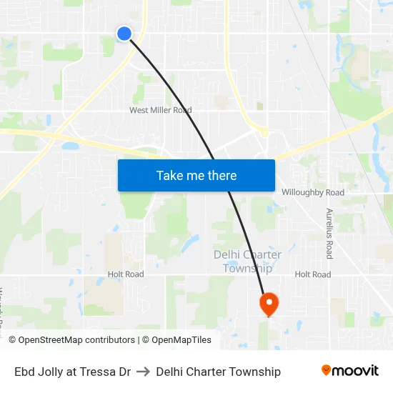 Ebd Jolly at Tressa Dr to Delhi Charter Township map