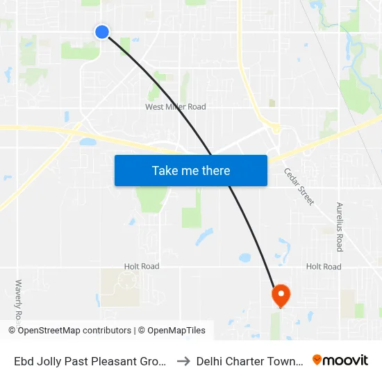 Ebd Jolly Past Pleasant Grove Rd to Delhi Charter Township map