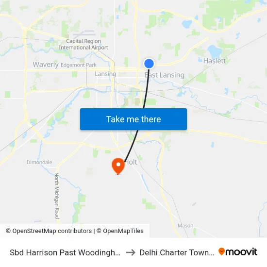 Sbd Harrison Past Woodingham Dr to Delhi Charter Township map