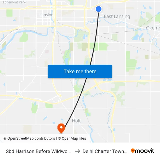 Sbd Harrison Before Wildwood Dr to Delhi Charter Township map