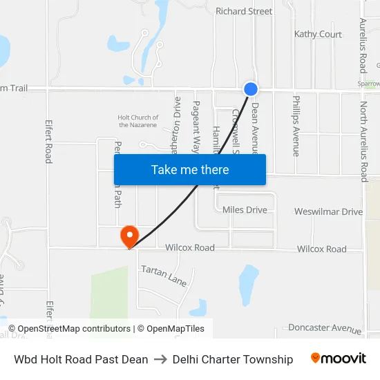 Wbd Holt Road Past Dean to Delhi Charter Township map