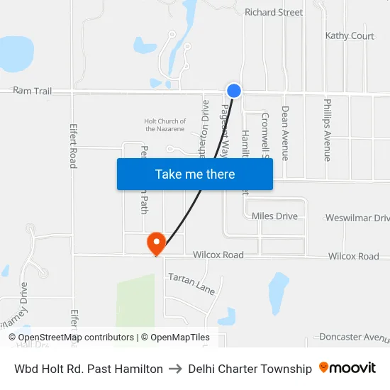 Wbd Holt Rd. Past Hamilton to Delhi Charter Township map