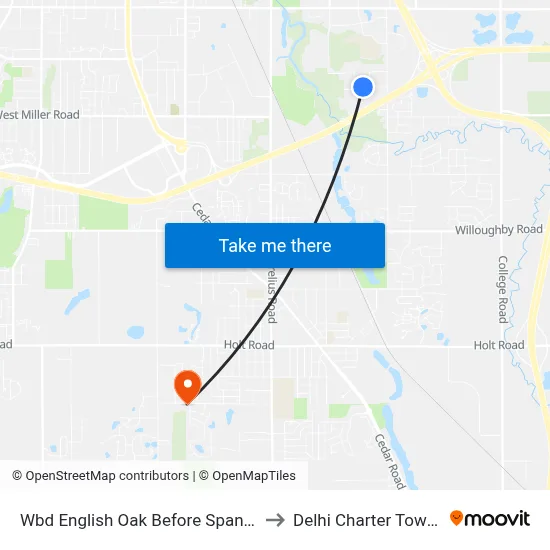 Wbd English Oak Before Spanish Oak to Delhi Charter Township map