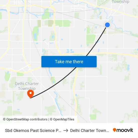 Sbd Okemos Past Science Pkwy to Delhi Charter Township map