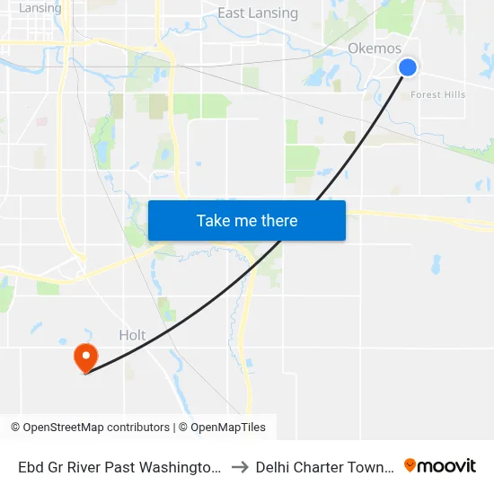 Ebd Gr River Past Washington Hts to Delhi Charter Township map