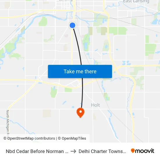 Nbd Cedar Before Norman St to Delhi Charter Township map