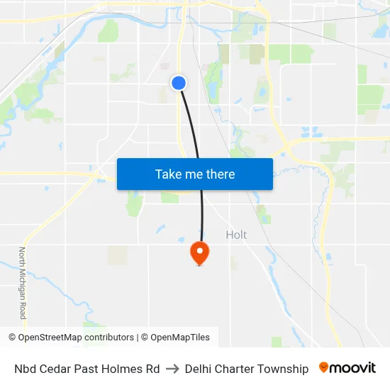 Nbd Cedar Past Holmes Rd to Delhi Charter Township map