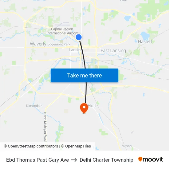 Ebd Thomas Past Gary Ave to Delhi Charter Township map