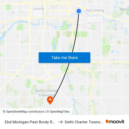Ebd Michigan Past Brody Rd W to Delhi Charter Township map