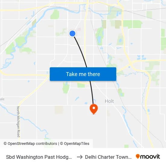 Sbd Washington Past Hodge Ave to Delhi Charter Township map