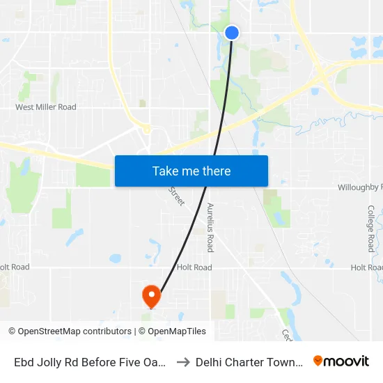 Ebd Jolly Rd Before Five Oaks Dr to Delhi Charter Township map