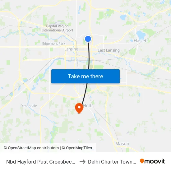 Nbd Hayford Past Groesbeck Ave to Delhi Charter Township map