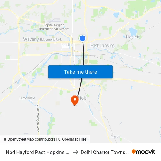Nbd Hayford Past Hopkins Ave to Delhi Charter Township map