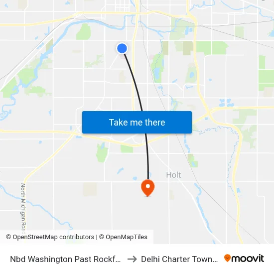 Nbd Washington Past Rockford R to Delhi Charter Township map