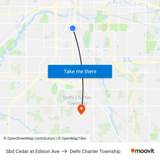 Sbd Cedar at Edison Ave to Delhi Charter Township map
