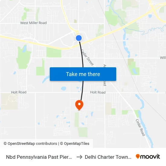 Nbd Pennsylvania Past Pierpoint to Delhi Charter Township map