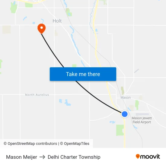 Mason Meijer to Delhi Charter Township map