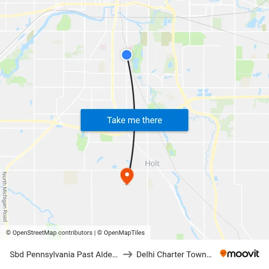 Sbd Pennsylvania Past Alden Dr to Delhi Charter Township map