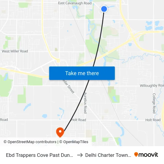 Ebd Trappers Cove Past Dunckel 1 to Delhi Charter Township map