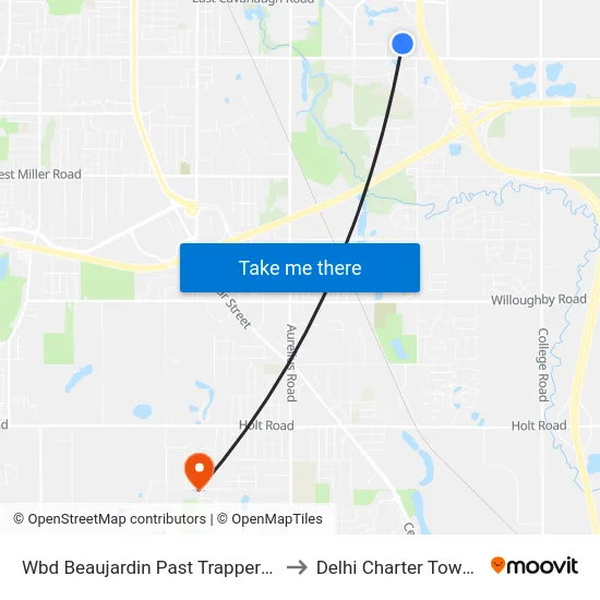 Wbd Beaujardin Past Trappers Cove to Delhi Charter Township map