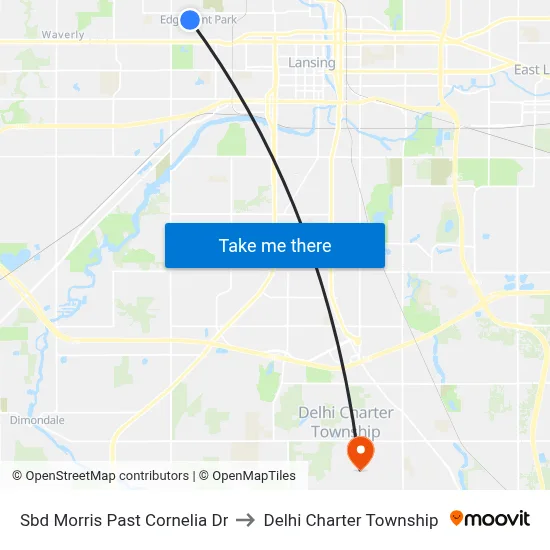 Sbd Morris Past Cornelia Dr to Delhi Charter Township map