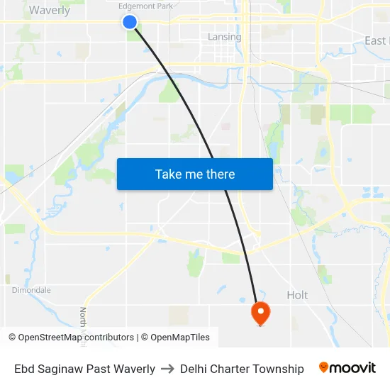 Ebd Saginaw Past Waverly to Delhi Charter Township map