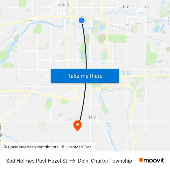 Sbd Holmes Past Hazel St to Delhi Charter Township map