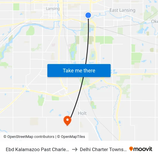 Ebd Kalamazoo Past Charles St to Delhi Charter Township map