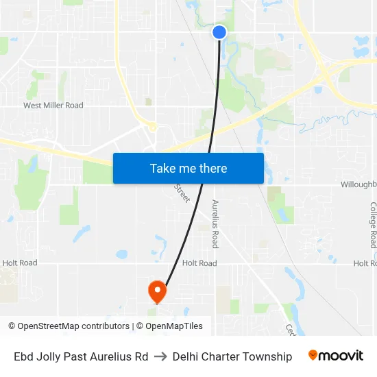 Ebd Jolly Past Aurelius Rd to Delhi Charter Township map