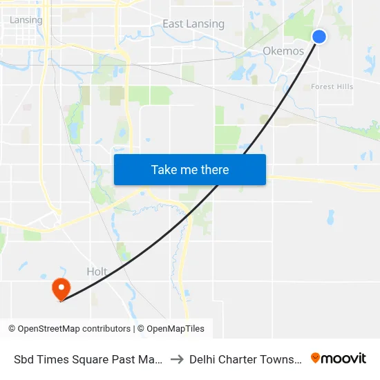 Sbd Times Square Past Marsh to Delhi Charter Township map