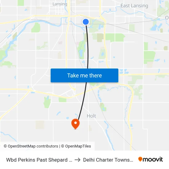 Wbd Perkins Past Shepard St to Delhi Charter Township map