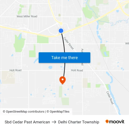 Sbd Cedar Past American to Delhi Charter Township map
