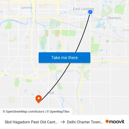Sbd Hagadorn Past Old Canton Ln to Delhi Charter Township map