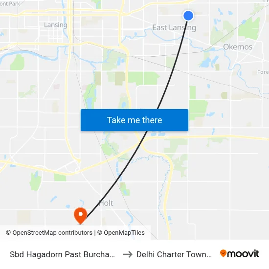 Sbd Hagadorn Past Burcham Dr to Delhi Charter Township map