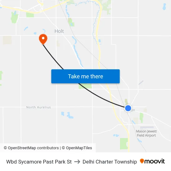 Wbd Sycamore Past Park St to Delhi Charter Township map