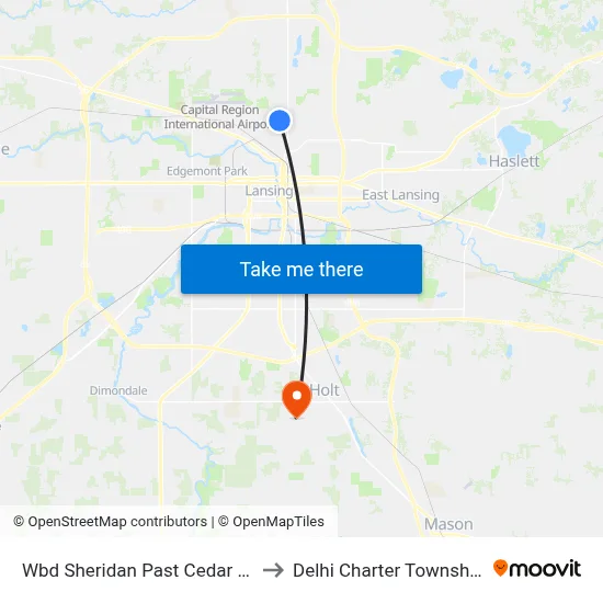 Wbd Sheridan Past Cedar St to Delhi Charter Township map