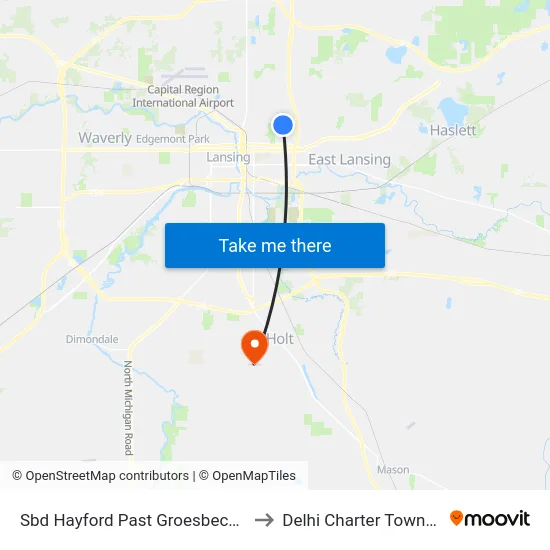 Sbd Hayford Past Groesbeck Ave to Delhi Charter Township map