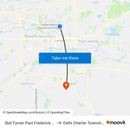 Sbd Turner Past Frederick St to Delhi Charter Township map