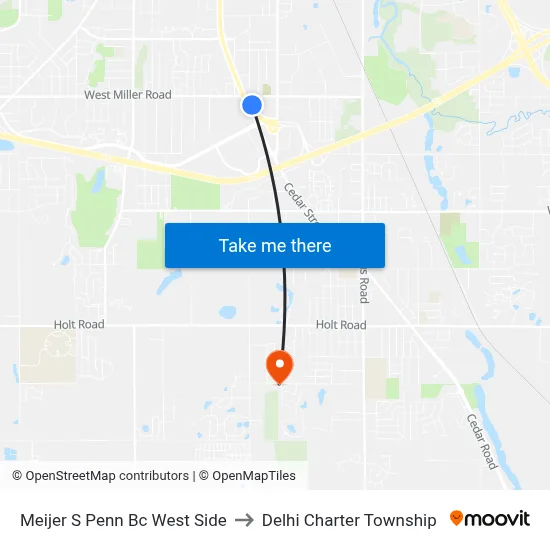 Meijer S Penn Bc West Side to Delhi Charter Township map