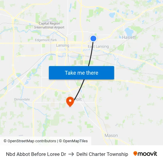 Nbd Abbot Before Loree Dr to Delhi Charter Township map