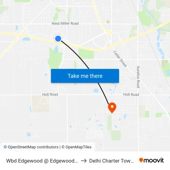 Wbd Edgewood @ Edgewood Villas to Delhi Charter Township map